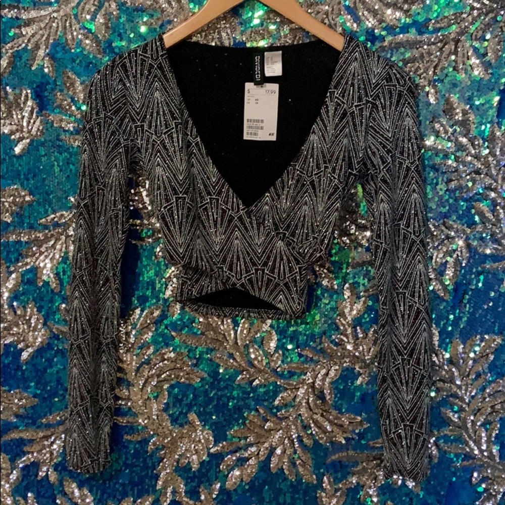 H&M Long-sleeved Crop Top